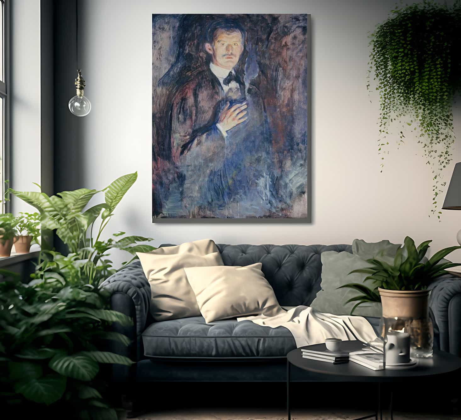 Self Portrait With Burning Cigarette 1895 By Edvard Munch Fine Art Print