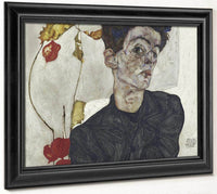 Self Portrait With Chinese Lantern Plant 2 By Egon Schiele Fine Art Print