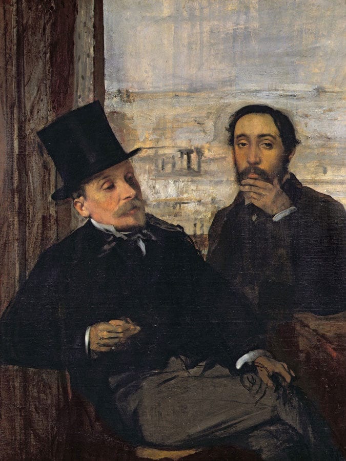 Self Portrait With Evariste De Valernes (1816 96) By Edgar Degas Fine Art Print