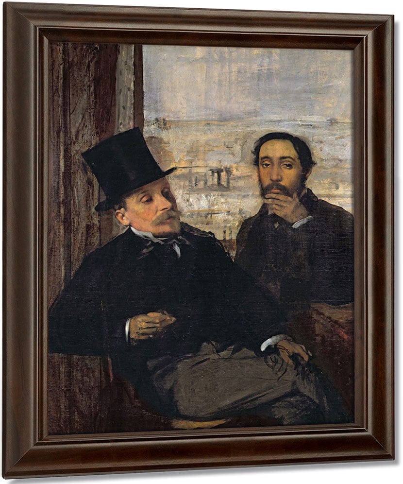 Self Portrait With Evariste De Valernes (1816 96) By Edgar Degas Fine Art Print