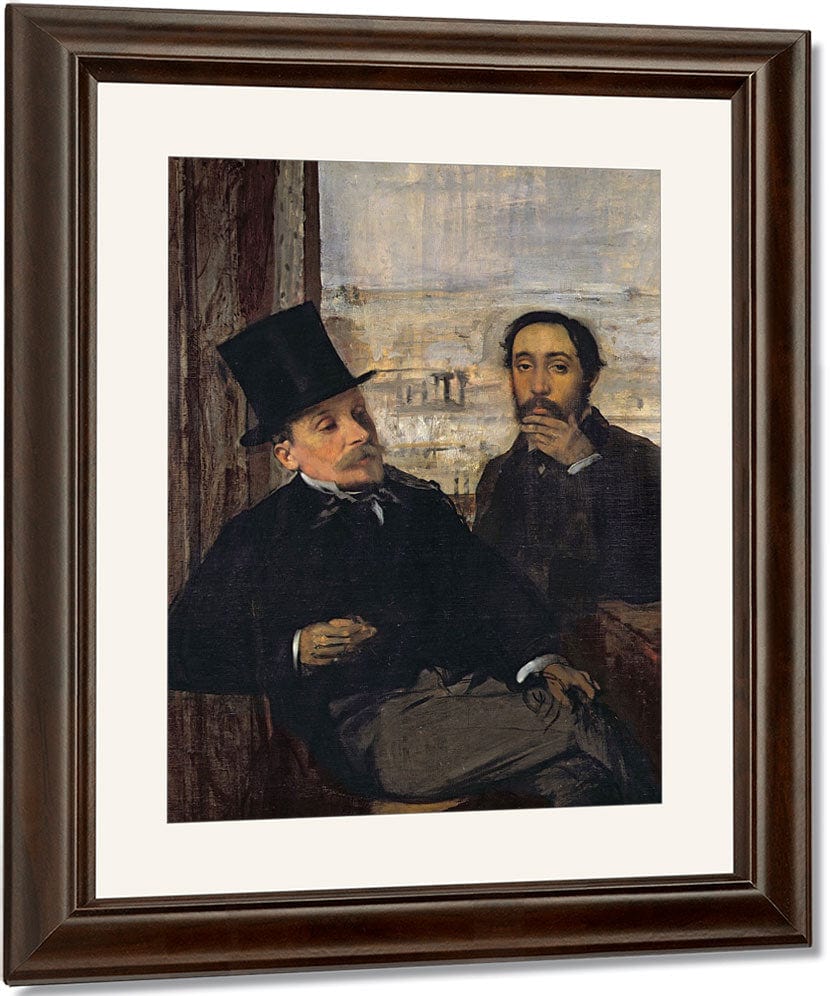 Self Portrait With Evariste De Valernes (1816 96) By Edgar Degas Fine Art Print