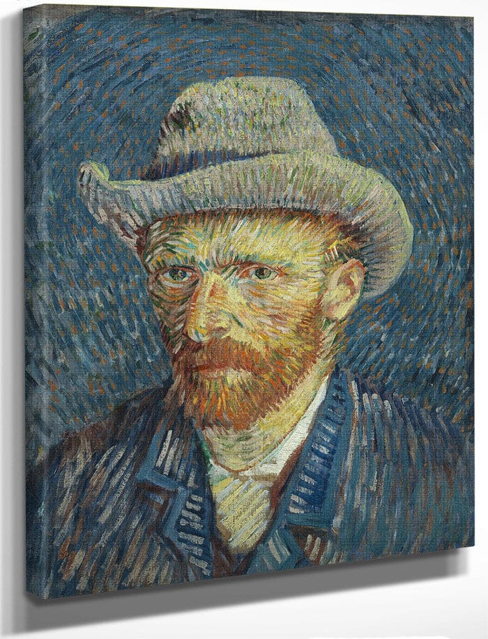 Self Portrait With Grey Felt Hat By Vincent Van Gogh Fine Art Print