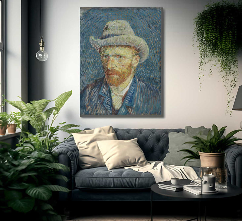 Self Portrait With Grey Felt Hat By Vincent Van Gogh Fine Art Print