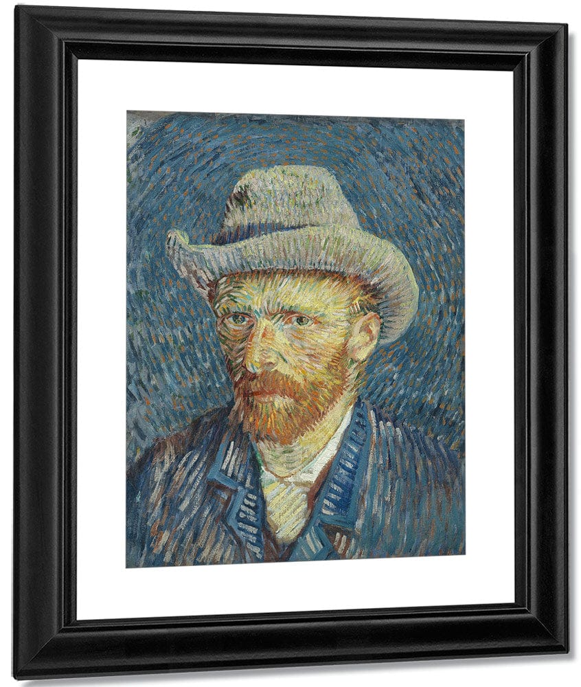 Self Portrait With Grey Felt Hat By Vincent Van Gogh Fine Art Print