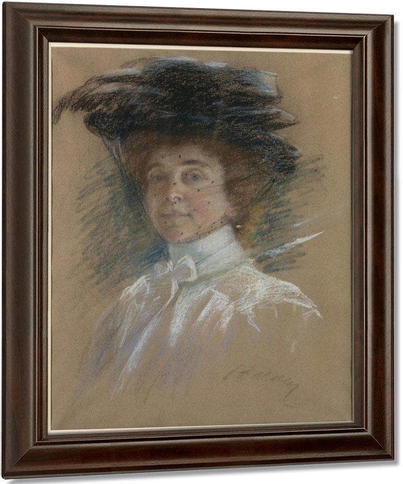Self Portrait With Hat And Veil By Alice Pike Barney Fine Art Print
