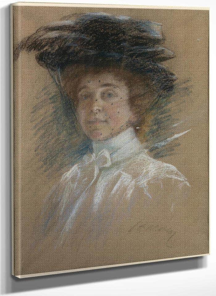 Self Portrait With Hat And Veil By Alice Pike Barney Fine Art Print
