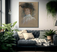 Self Portrait With Hat And Veil By Alice Pike Barney Fine Art Print