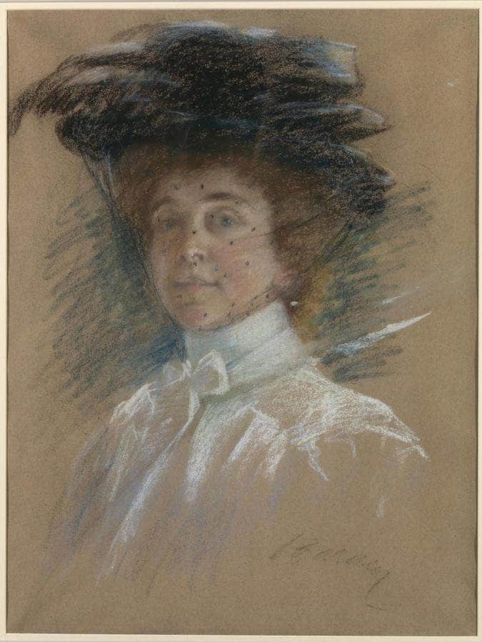 Self Portrait With Hat And Veil By Alice Pike Barney Fine Art Print