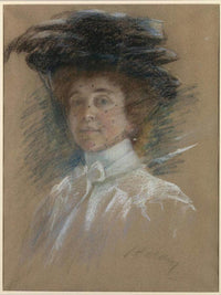 Self Portrait With Hat And Veil By Alice Pike Barney Fine Art Print