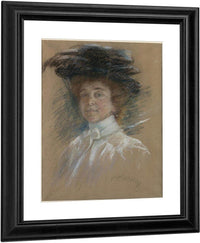 Self Portrait With Hat And Veil By Alice Pike Barney Fine Art Print