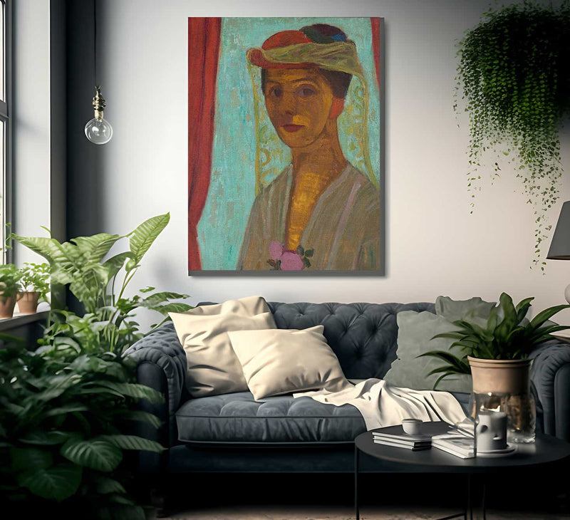Self Portrait With Hat And Veil By Paula Modersohn Becker Fine Art Print