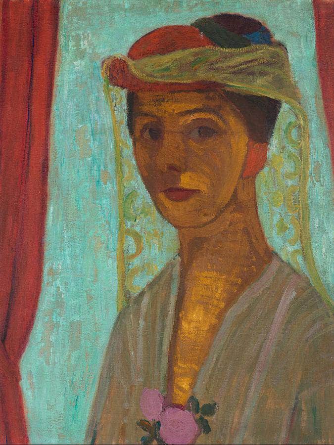 Self Portrait With Hat And Veil By Paula Modersohn Becker Fine Art Print