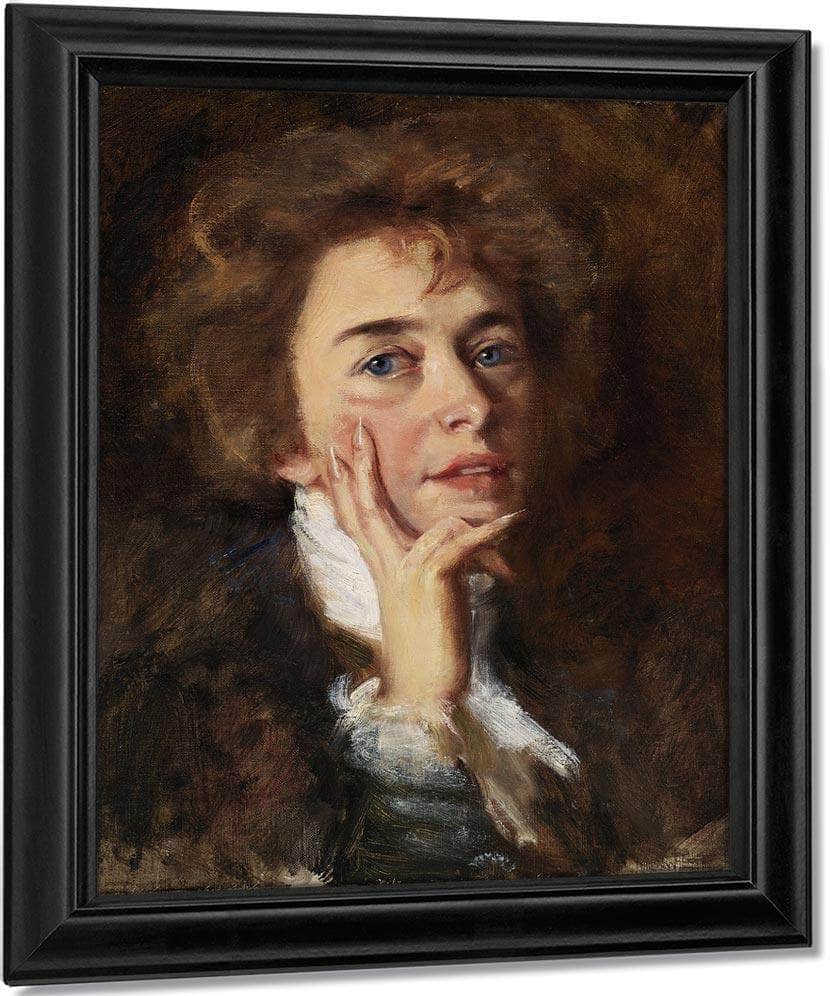 Self Portrait With Jabot By Alice Pike Barney Fine Art Print
