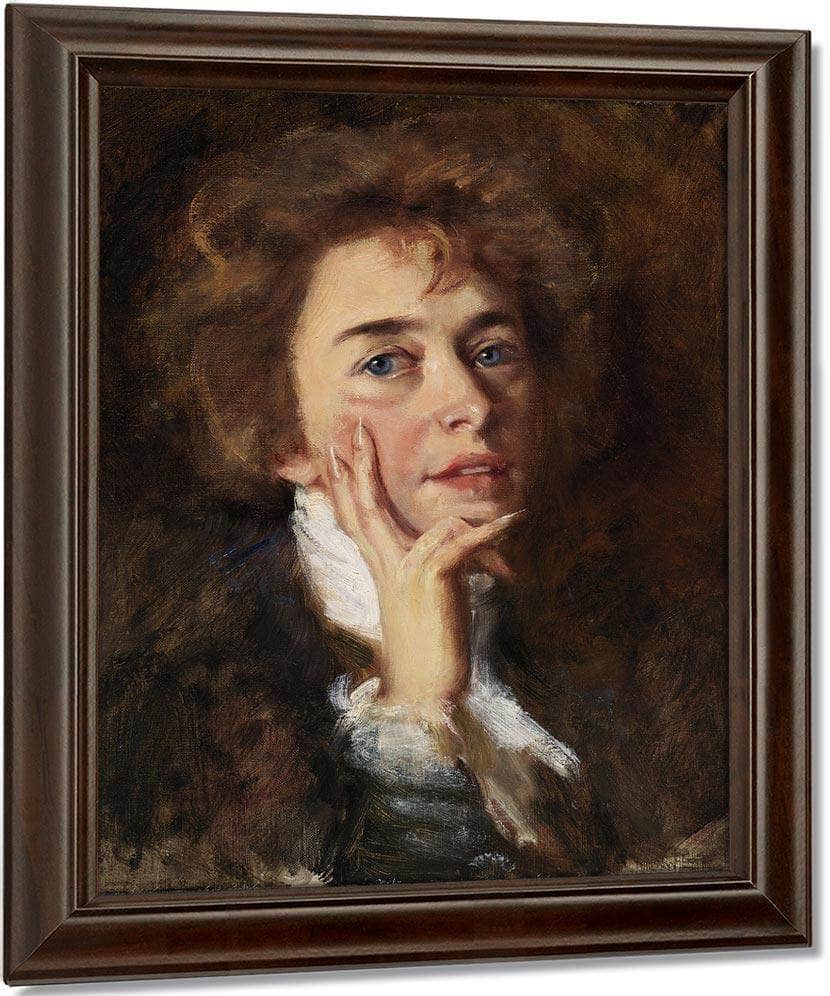 Self Portrait With Jabot By Alice Pike Barney Fine Art Print