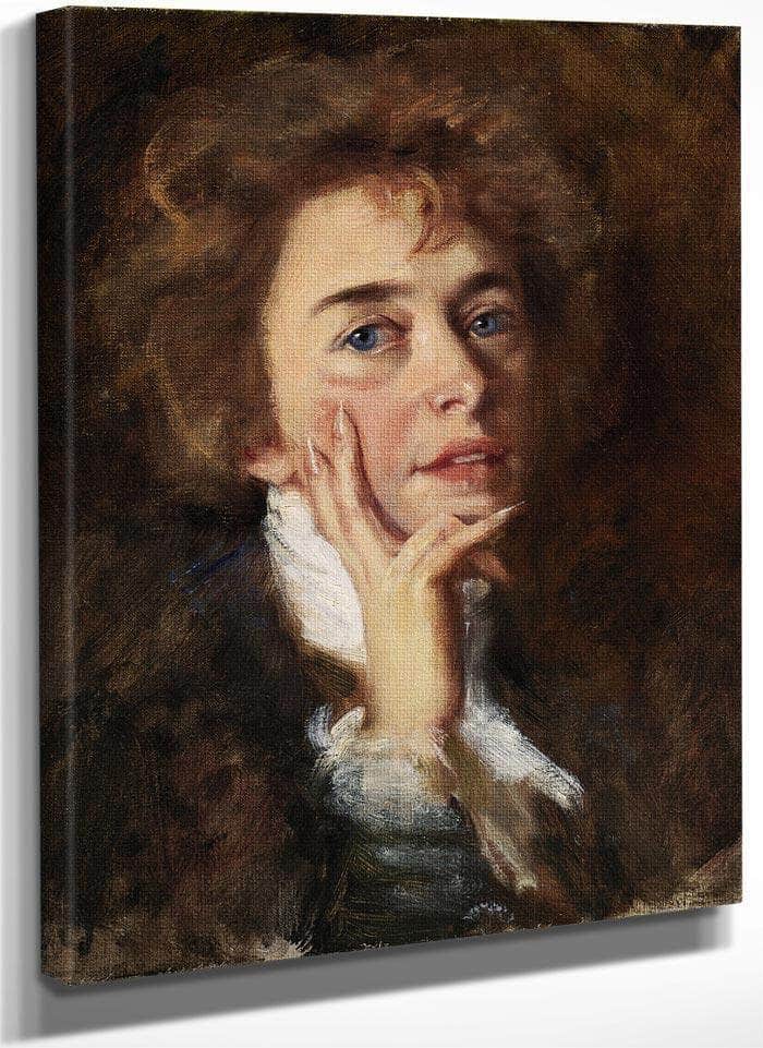 Self Portrait With Jabot By Alice Pike Barney Fine Art Print