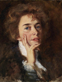 Self Portrait With Jabot By Alice Pike Barney Fine Art Print