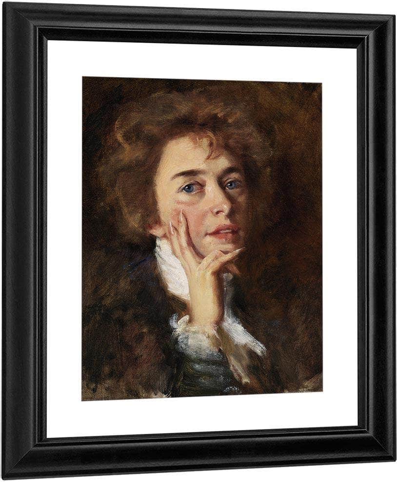Self Portrait With Jabot By Alice Pike Barney Fine Art Print