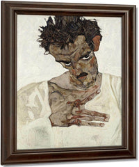 Self Portrait With Lowered Head By Egon Schiele Fine Art Print