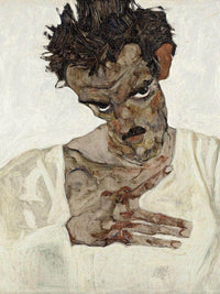 Self Portrait With Lowered Head By Egon Schiele Fine Art Print