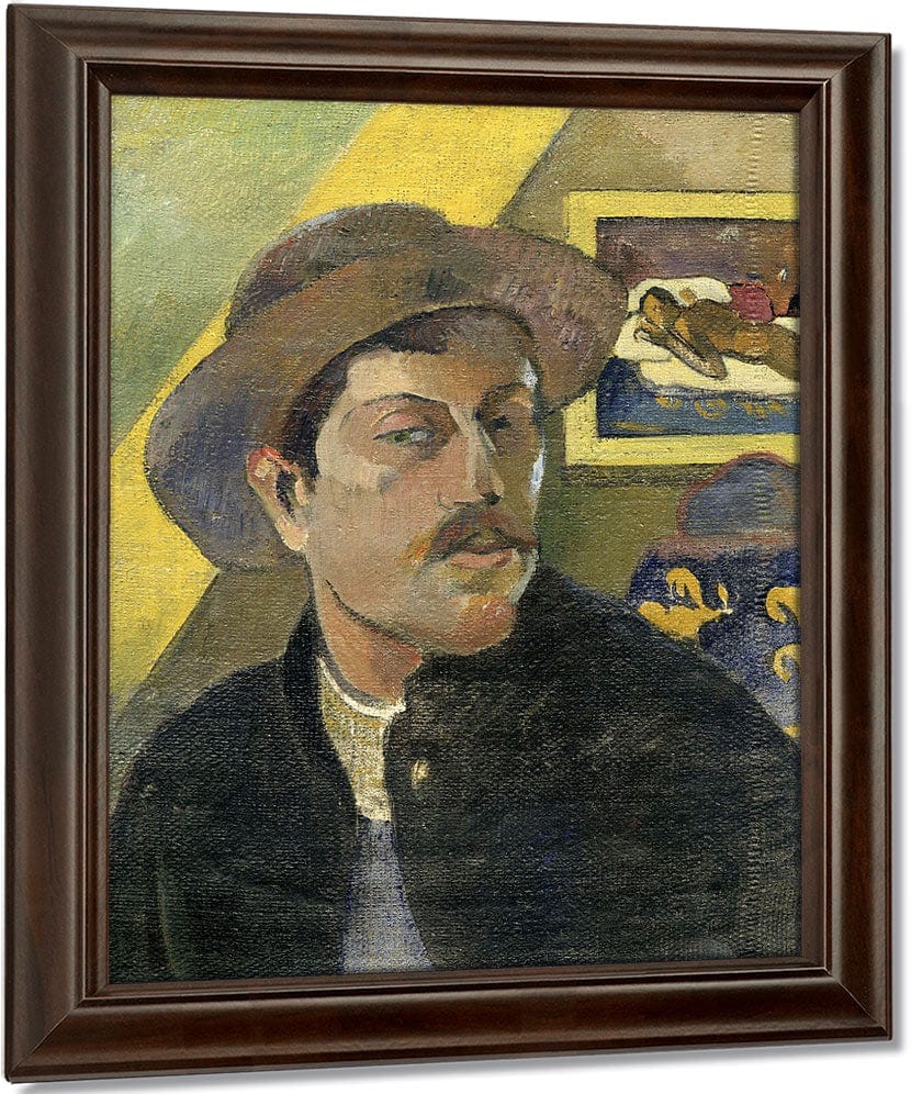 Self Portrait With Manao Tupapau By Eugene Henri Paul Gauguin Fine Art Print