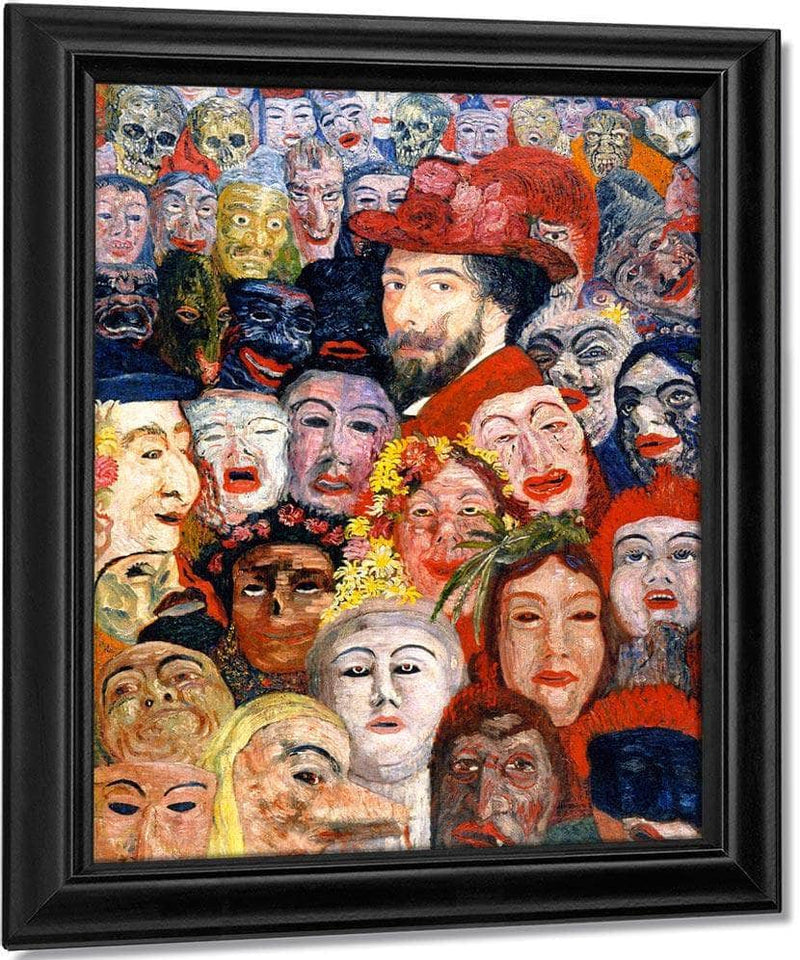 Self Portrait With Masks1 By James Ensor Fine Art Print