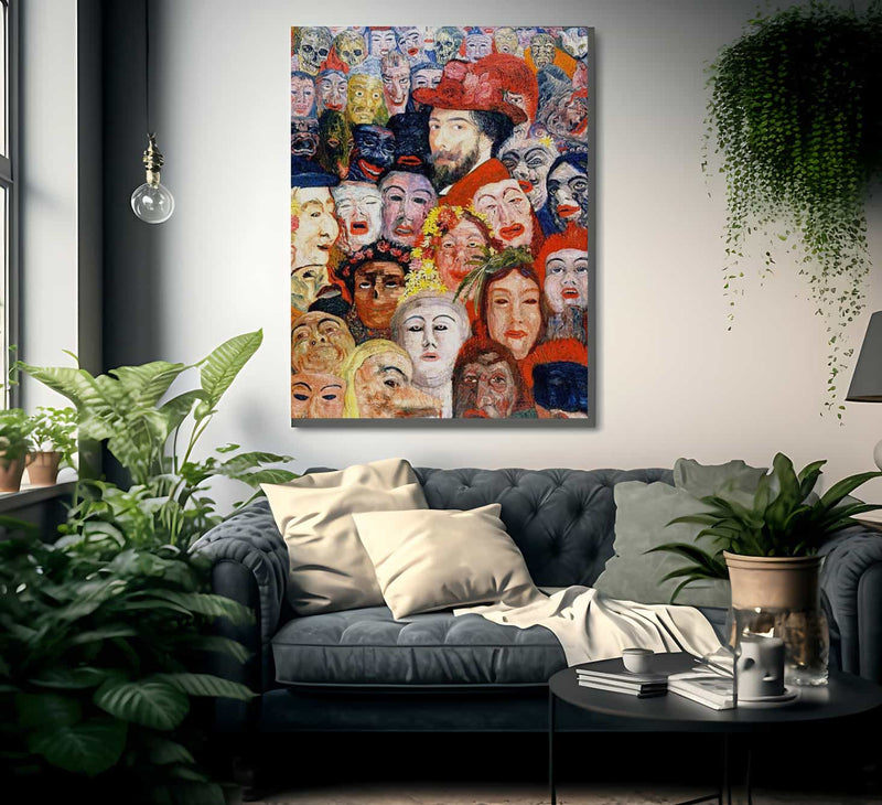 Self Portrait With Masks1 By James Ensor Fine Art Print