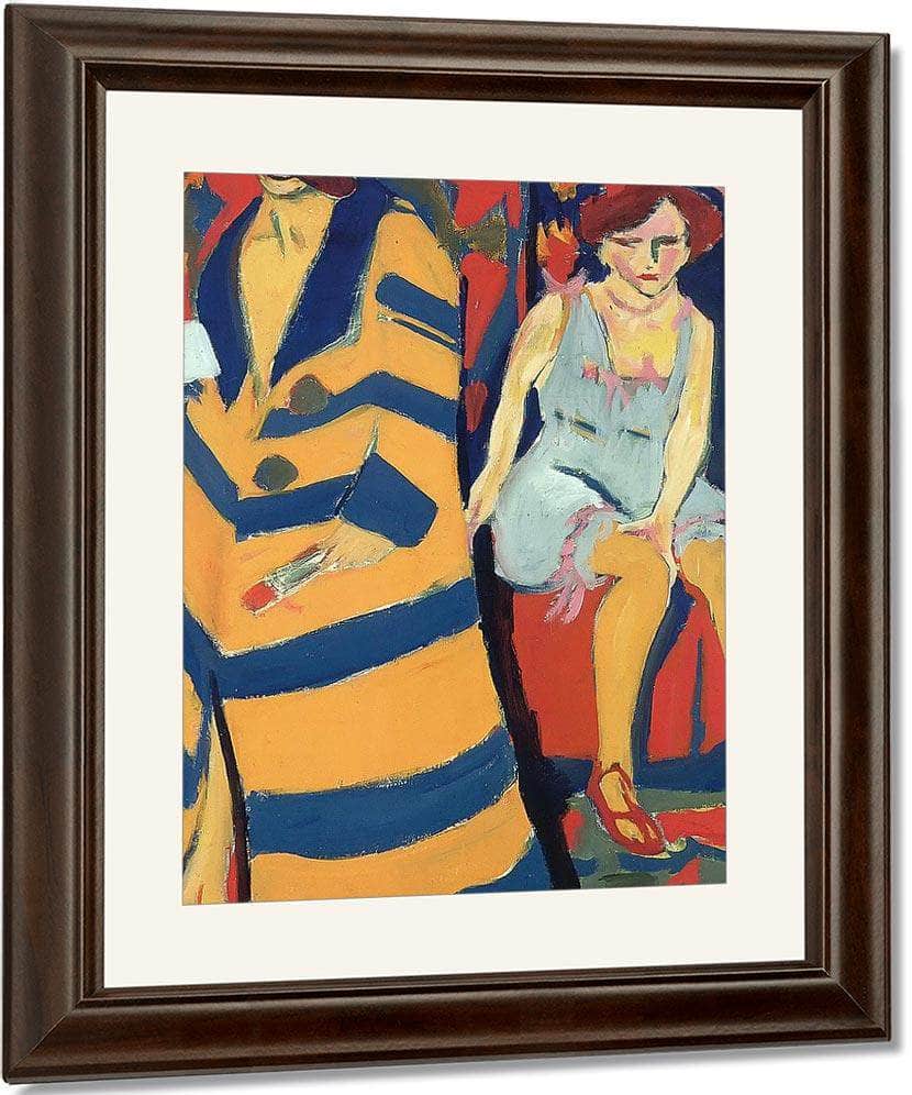 Self Portrait With Model By Erinst Ludwig Kirchner Fine Art Print