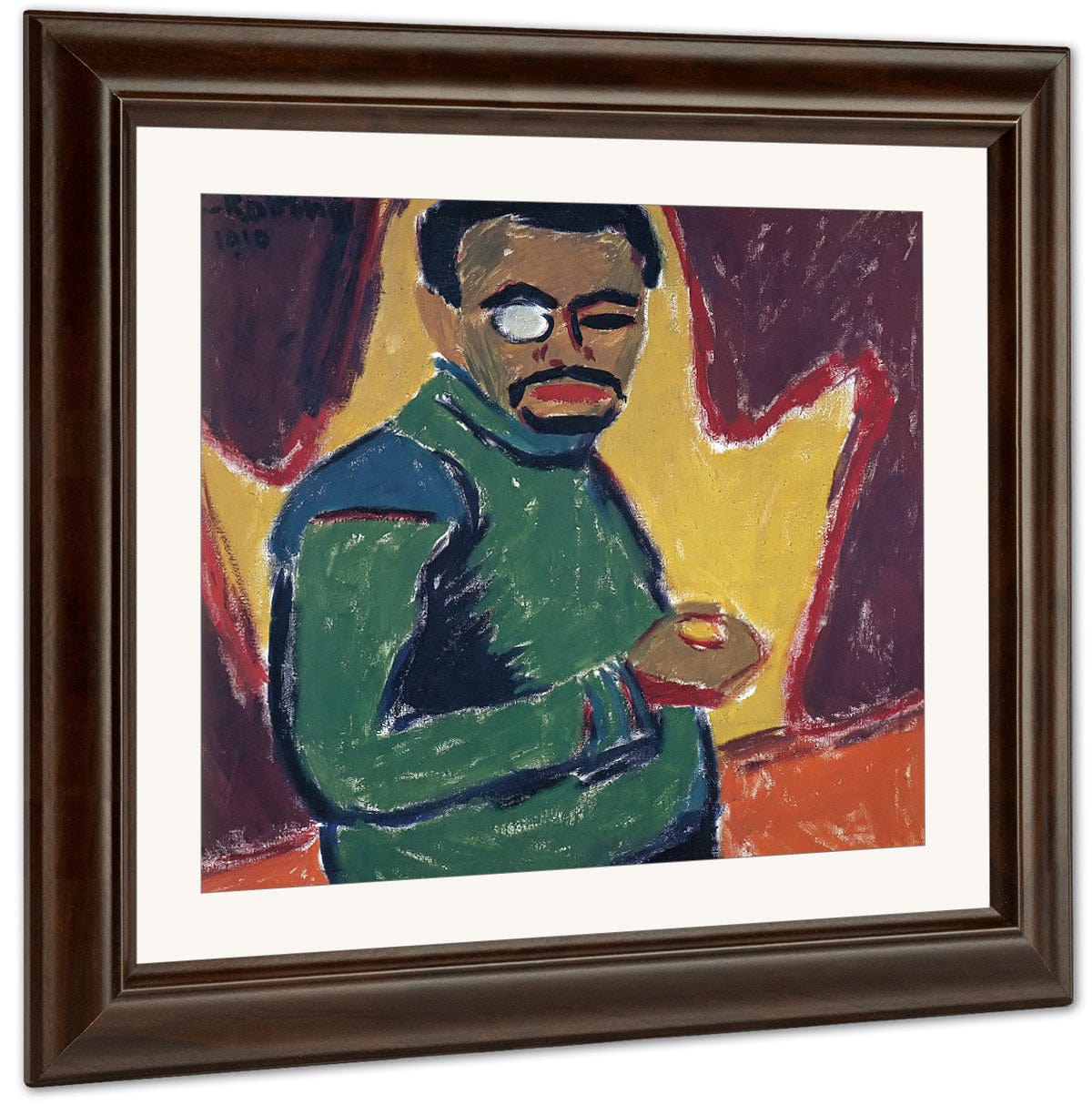 Self Portrait With Monocle M9 Karl Schmidt Rottluff Fine Art Print