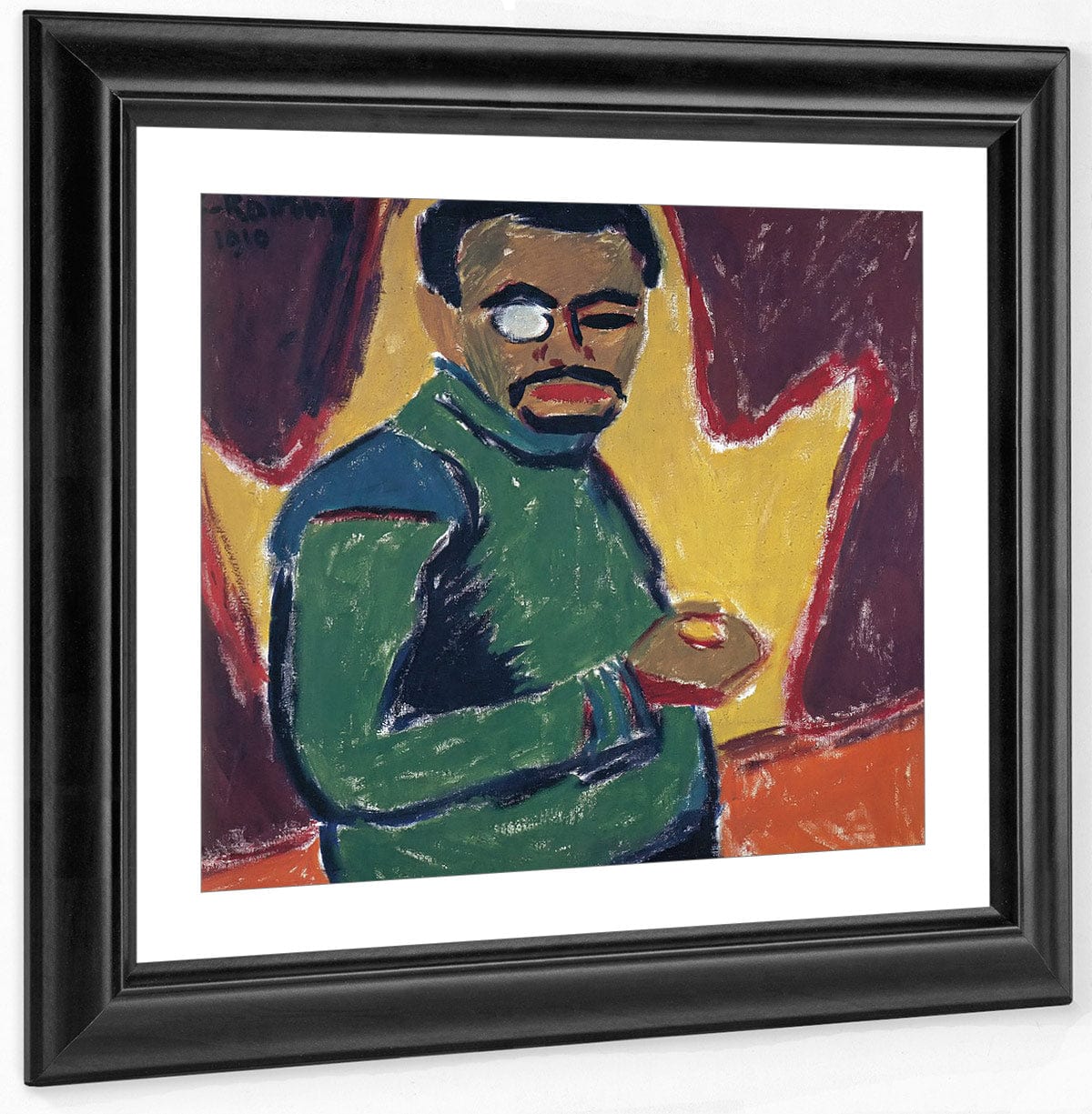 Self Portrait With Monocle M9 Karl Schmidt Rottluff Fine Art Print