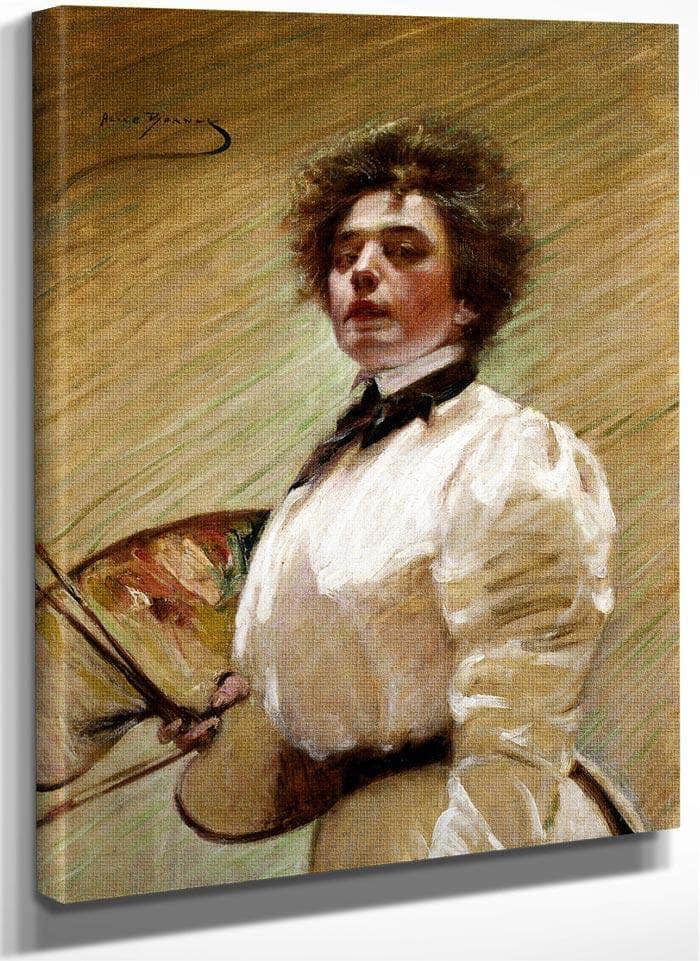 Self Portrait With Palette By Alice Pike Barney Fine Art Print