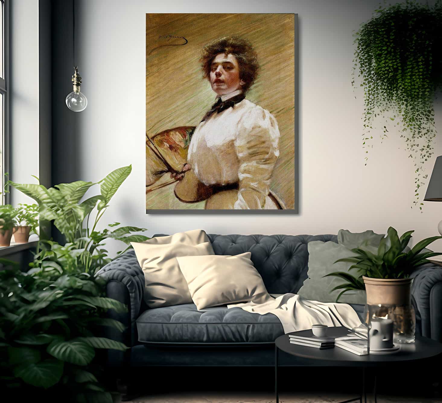 Self Portrait With Palette By Alice Pike Barney Fine Art Print