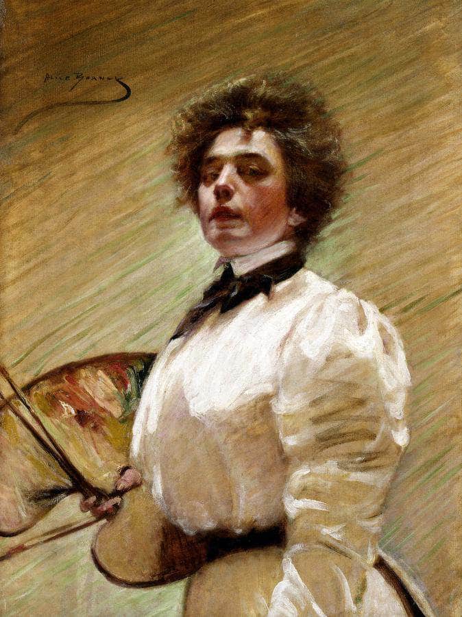 Self Portrait With Palette By Alice Pike Barney Fine Art Print