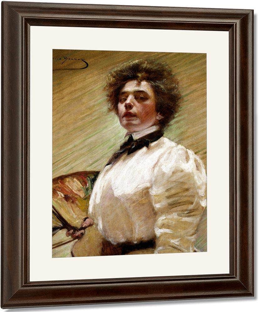Self Portrait With Palette By Alice Pike Barney Fine Art Print