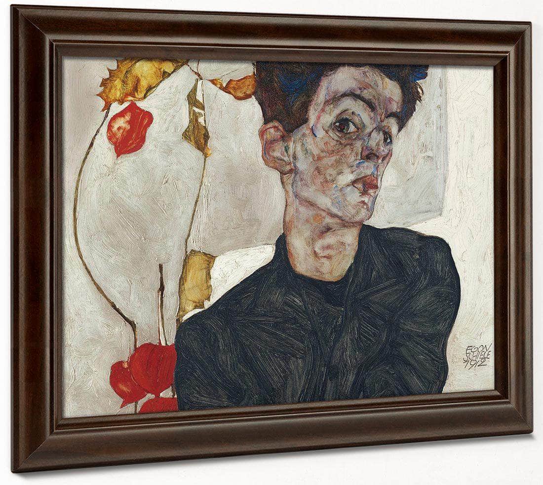 Self Portrait With Physalis 1912 32 2X39 8Cm Leopold Museum By Egon Schiele Fine Art Print