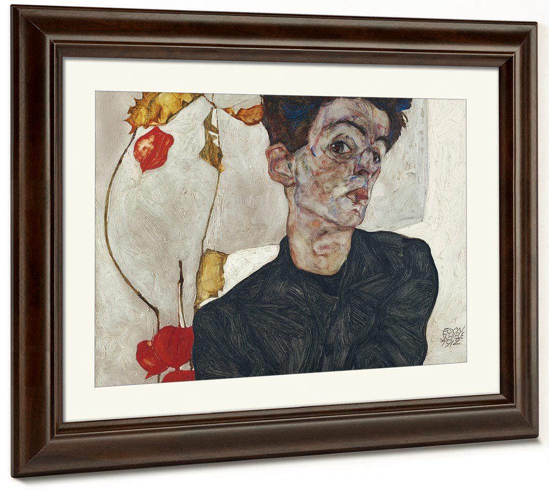 Self Portrait With Physalis 1912 32 2X39 8Cm Leopold Museum By Egon Schiele Fine Art Print