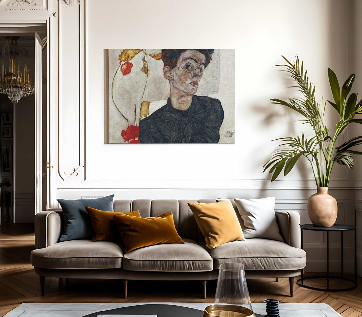 Self Portrait With Physalis 1912 32 2X39 8Cm Leopold Museum By Egon Schiele Fine Art Print