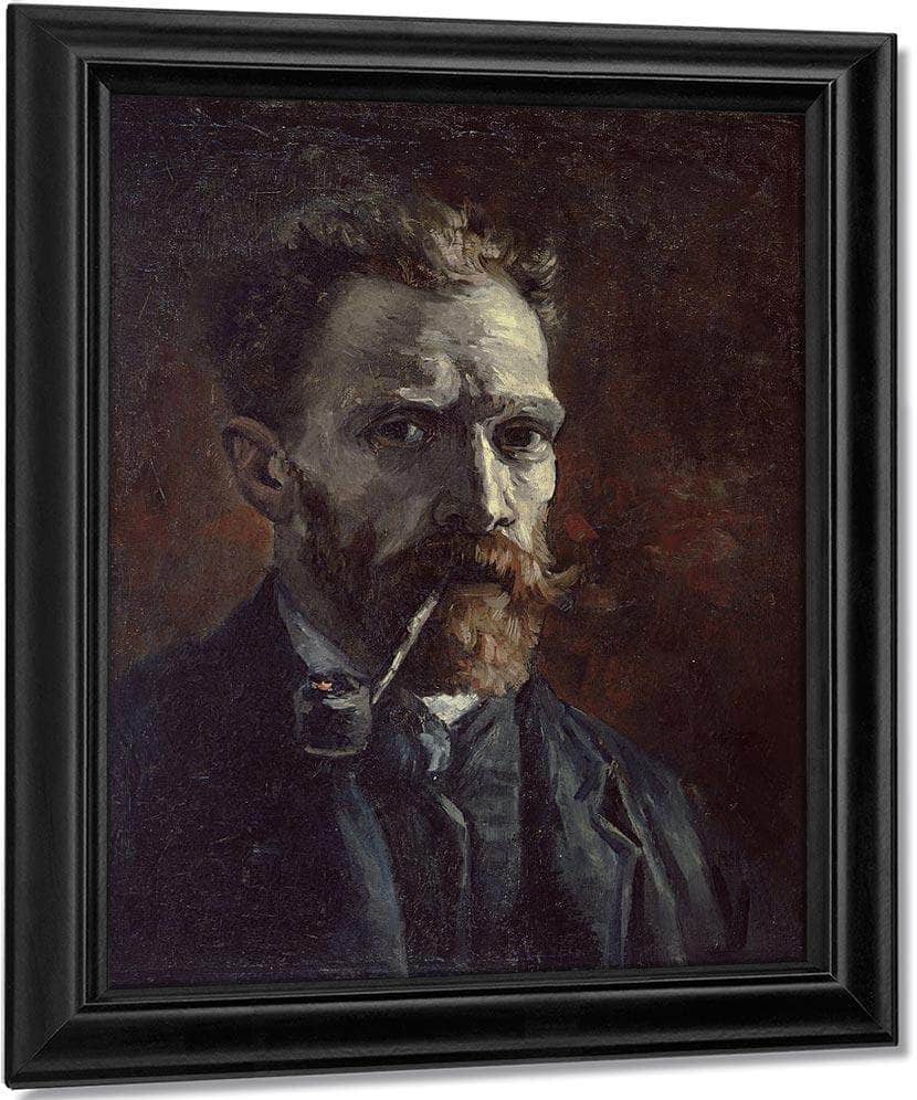 Self Portrait With Pipe By Vincent Van Gogh Fine Art Print