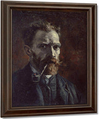 Self Portrait With Pipe By Vincent Van Gogh Fine Art Print