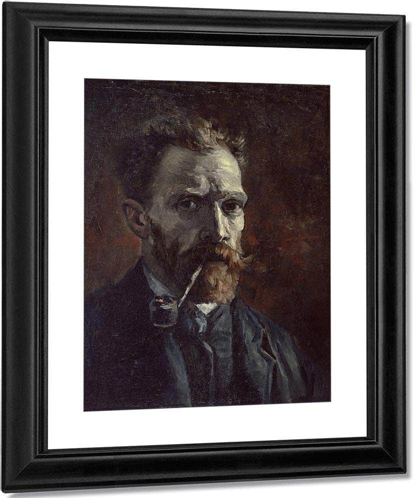 Self Portrait With Pipe By Vincent Van Gogh Fine Art Print