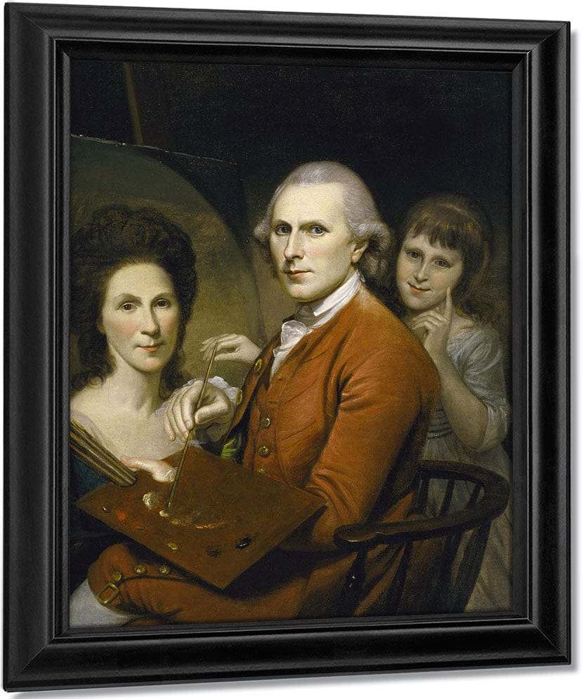 Self Portrait With Rachel And Angelica Peale By Charles Willson Peale Fine Art Print
