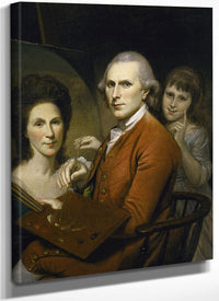 Self Portrait With Rachel And Angelica Peale By Charles Willson Peale Fine Art Print