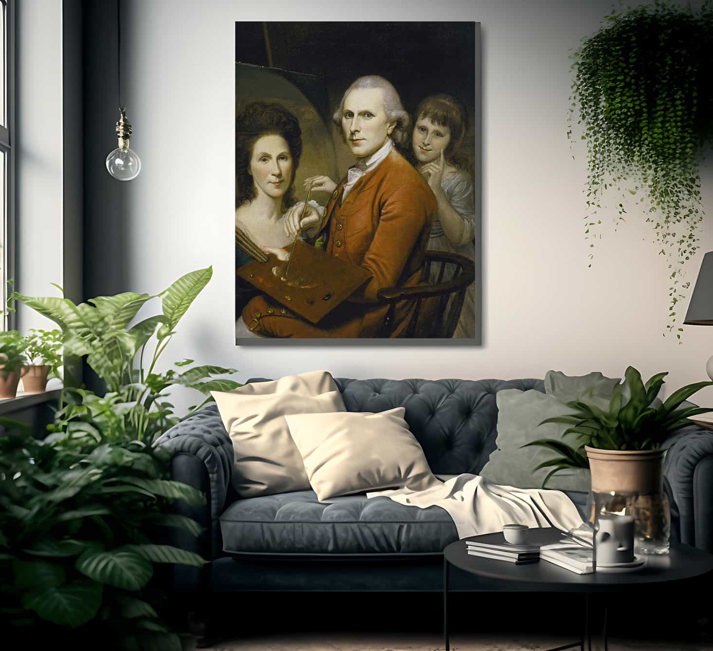 Self Portrait With Rachel And Angelica Peale By Charles Willson Peale Fine Art Print