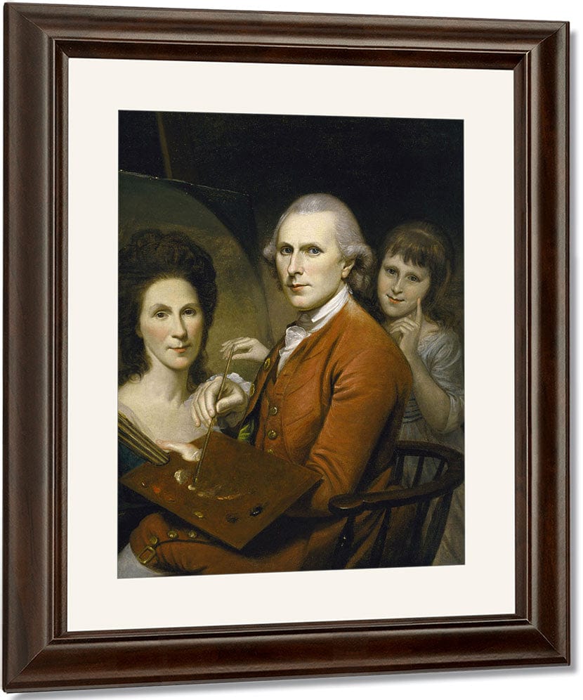 Self Portrait With Rachel And Angelica Peale By Charles Willson Peale Fine Art Print