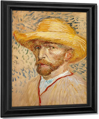 Self Portrait With Straw Hat By Vincent Van Gogh Fine Art Print