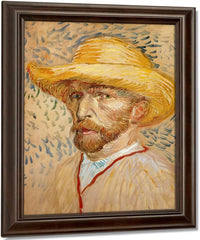 Self Portrait With Straw Hat By Vincent Van Gogh Fine Art Print