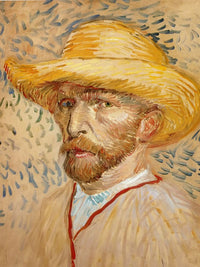 Self Portrait With Straw Hat By Vincent Van Gogh Fine Art Print
