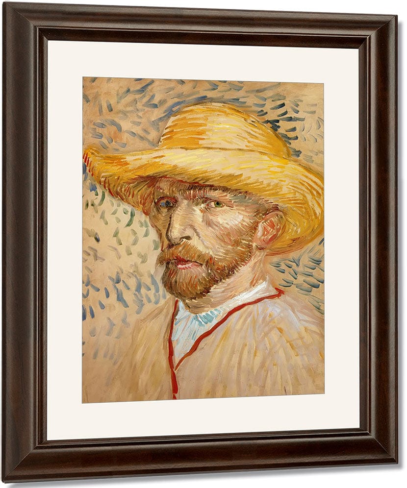 Self Portrait With Straw Hat By Vincent Van Gogh Fine Art Print