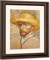 Self Portrait With Straw Hat By Vincent Van Gogh Fine Art Print