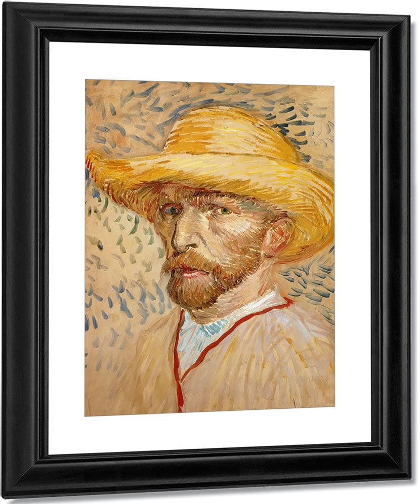 Self Portrait With Straw Hat By Vincent Van Gogh Fine Art Print