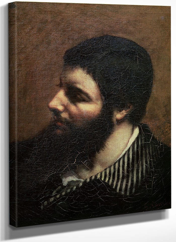 Self Portrait With Striped Collar By Jean Desire Gustave Courbet Fine Art Print